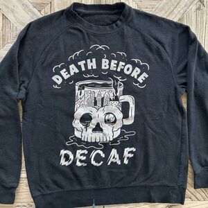 Black Graphic Sweatshirt with Skull Design